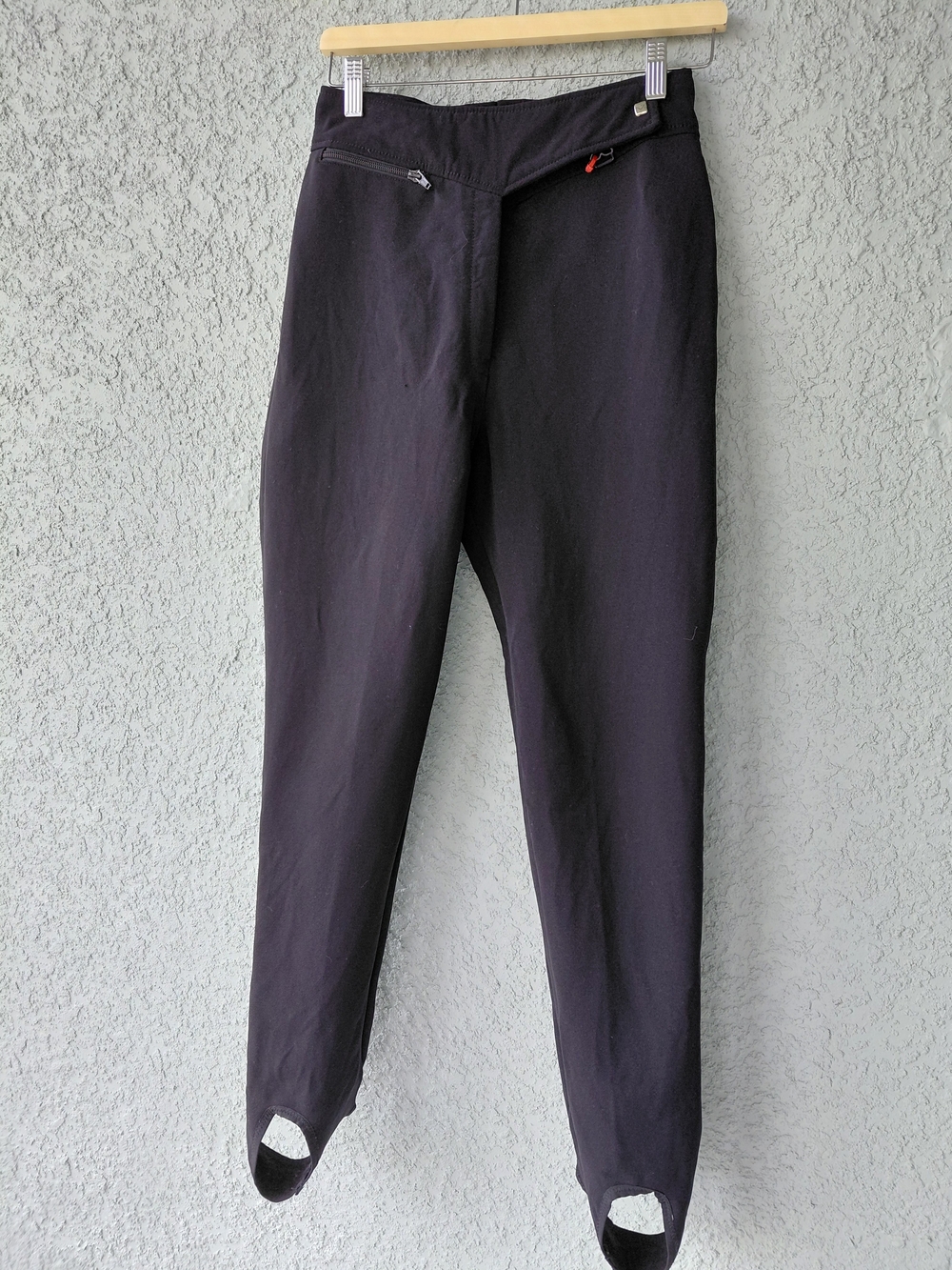 Obermeyer Vintage Black Stirrup Pants Ski Après Snow Stretch Wool